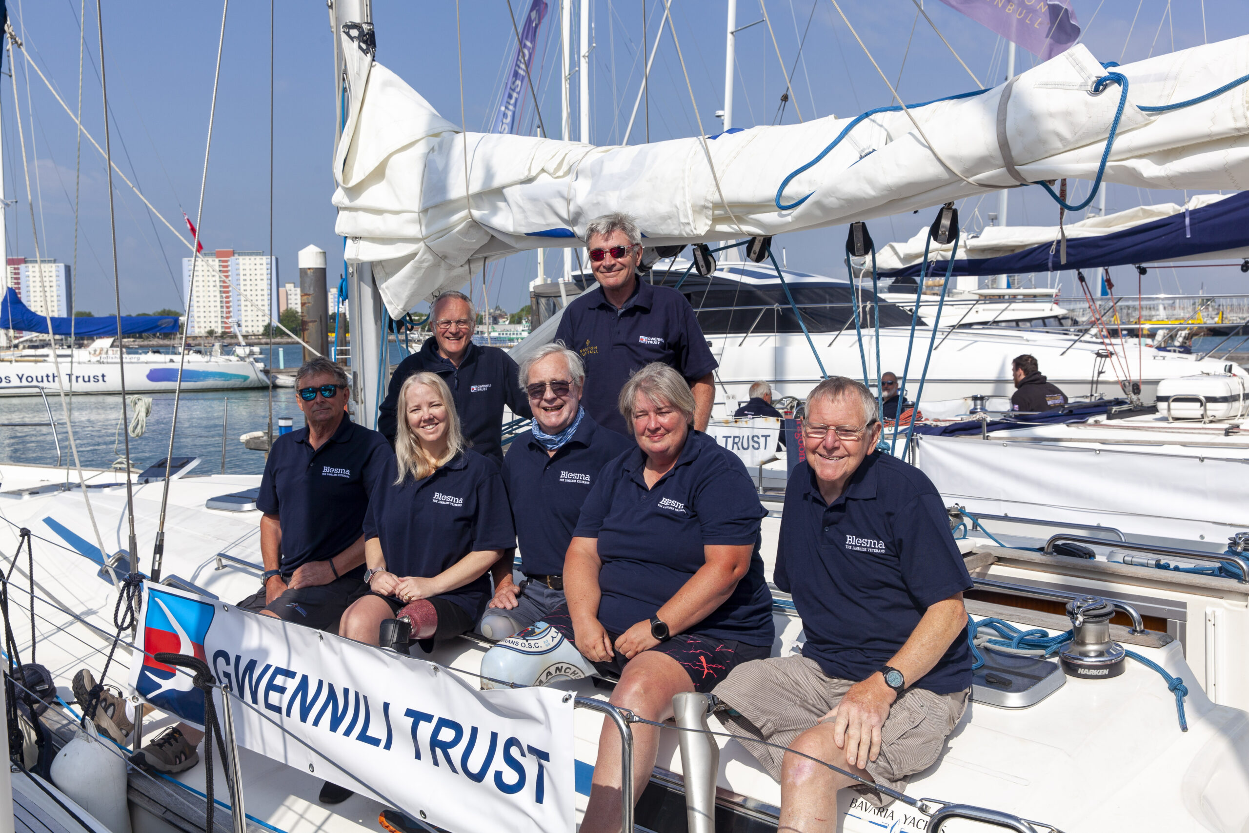 Gwennili Trust volunteer crew aboard yacht